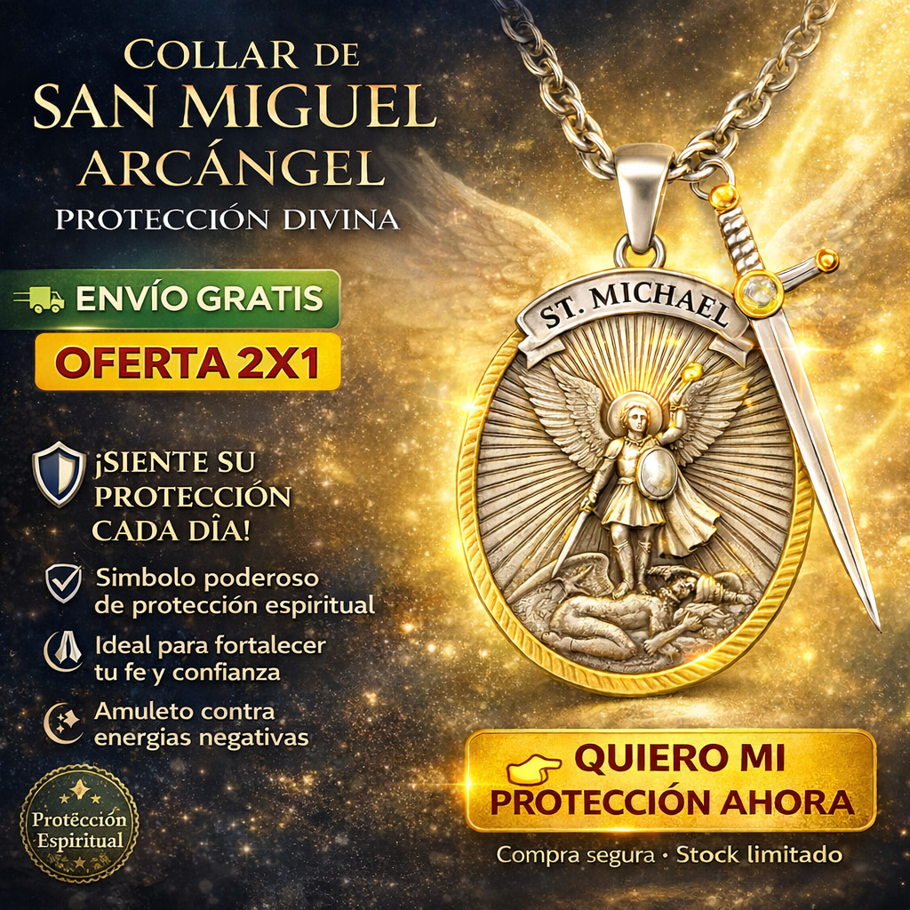 Collar San Miguel Arcángel – Fe, Fuerza y Protección.