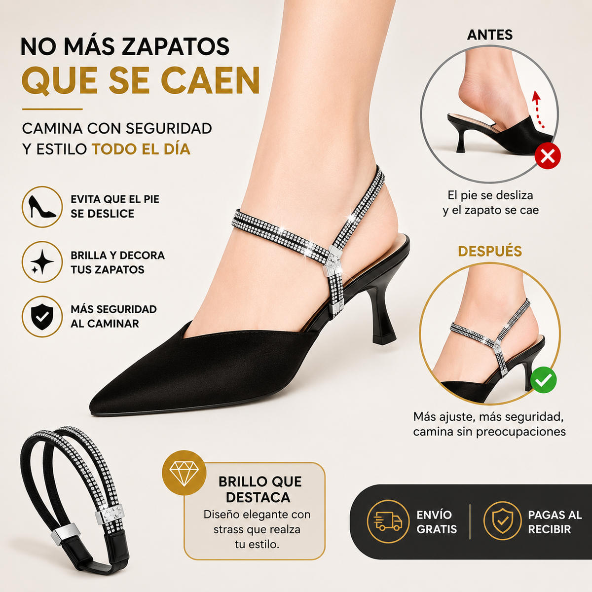 Cordones Elásticos Para Tacones – Sujeción Y Estilo (Lleva 2 colores)